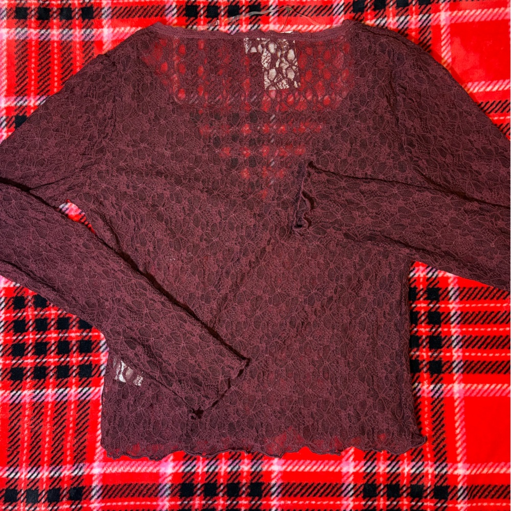 Cotton On zali cross over long sleeve top in cherry lace